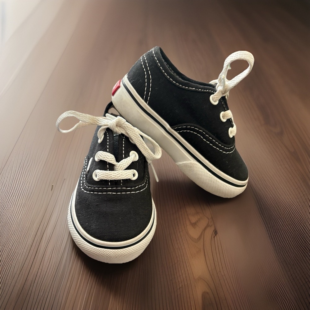 Vans Black Toddler Sneakers Shoes Low Size 4 Kids
